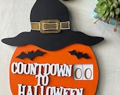 Countdown to Halloween sign with self-contained numbers