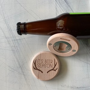 It’s Beer Season - magnetic wood bottle opener