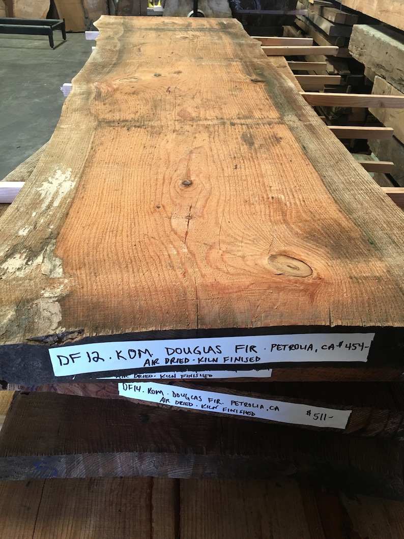 Douglas Doug Fir Live Edge Wood Slab Bar Top Bench Outdoor Etsy