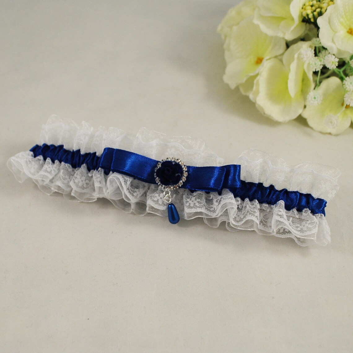 Garter Belt Blue White Wedding Garter for Bride Etsy