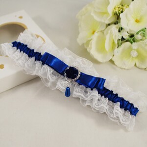 Wedding garter blue white, Garter for bride, wedding lingerie, Wedding gift, Gift for bride, simple garter, Lace garter, Blue garter bride