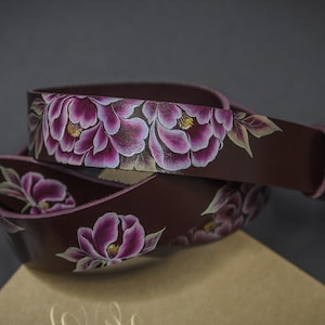 Women Burgundy leather belt, Toled leather belt, Real leather belt, Handmade leather belt, wide leather belt, leather waist belt, Tan belt