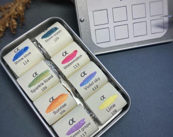 Set de acuarelas brillantes hechas a mano: tinta caligráfica, regalo para artistas.