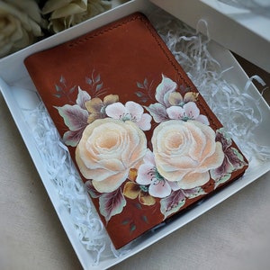 Leren paspoorthoes vrouwen, kerstcadeau, leren cadeau voor haar, leren paspoorthouder, moeder cadeau van dochter, tante cadeau, zus cadeau,