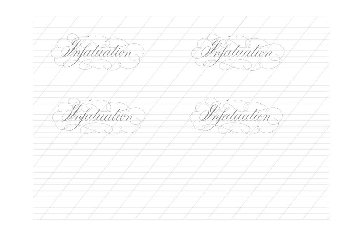 Copperplate Flourish Calligraphy Practice Worksheets: Handwriting Guide ...
