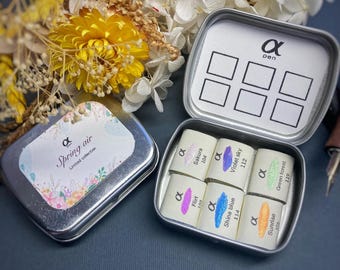 Set de acuarelas brillantes hechas a mano: tinta caligráfica, regalo para artistas.