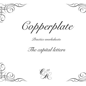 Copperplate Calligraphy Worksheets Calligraphy practice sheets Copperplate Workbook Learn Calligraphy Handwriting Guide sheets alphabet