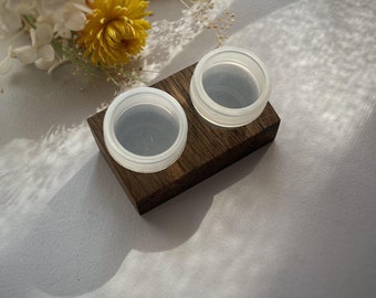 Bog Oak Wood Inkwell: Calligraphy Pen Holder with Jars