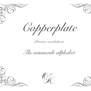 Copperplate Calligraphy Worksheets Calligraphy practice sheets Copperplate Workbook Learn Calligraphy Handwriting Guide sheets alphabet