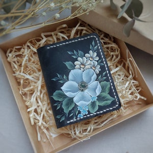 Leren ID-paspoortomslag voor vrouwen, leren cadeau-idee, leren reiscadeau, leren jubileumcadeau voor vrouw, cadeau-ideeën paspoorthouder