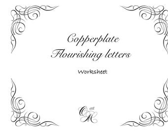 Copperplate Flourish Calligraphy Practice Worksheets: Handwriting Guide (PDF)