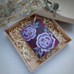 Leren ID-paspoortomslag voor vrouwen, leren cadeau-idee, leren reiscadeau, leren jubileumcadeau voor vrouw, cadeau-ideeën paspoorthouder