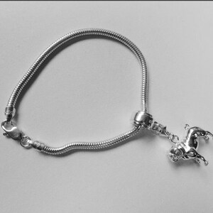 Sterling Silver Pug Charm Bracelet