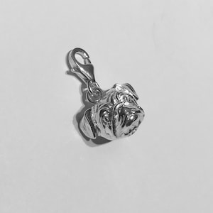 Pug Head Silver Charm