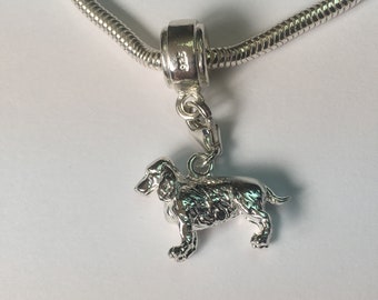 Sterling Silver Cocker Spaniel Dog Charm Bracelet