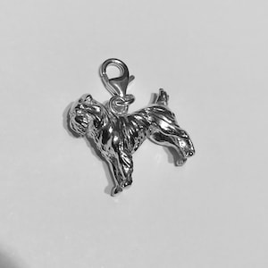 Griffon Bruxellois Silver Dog Charm