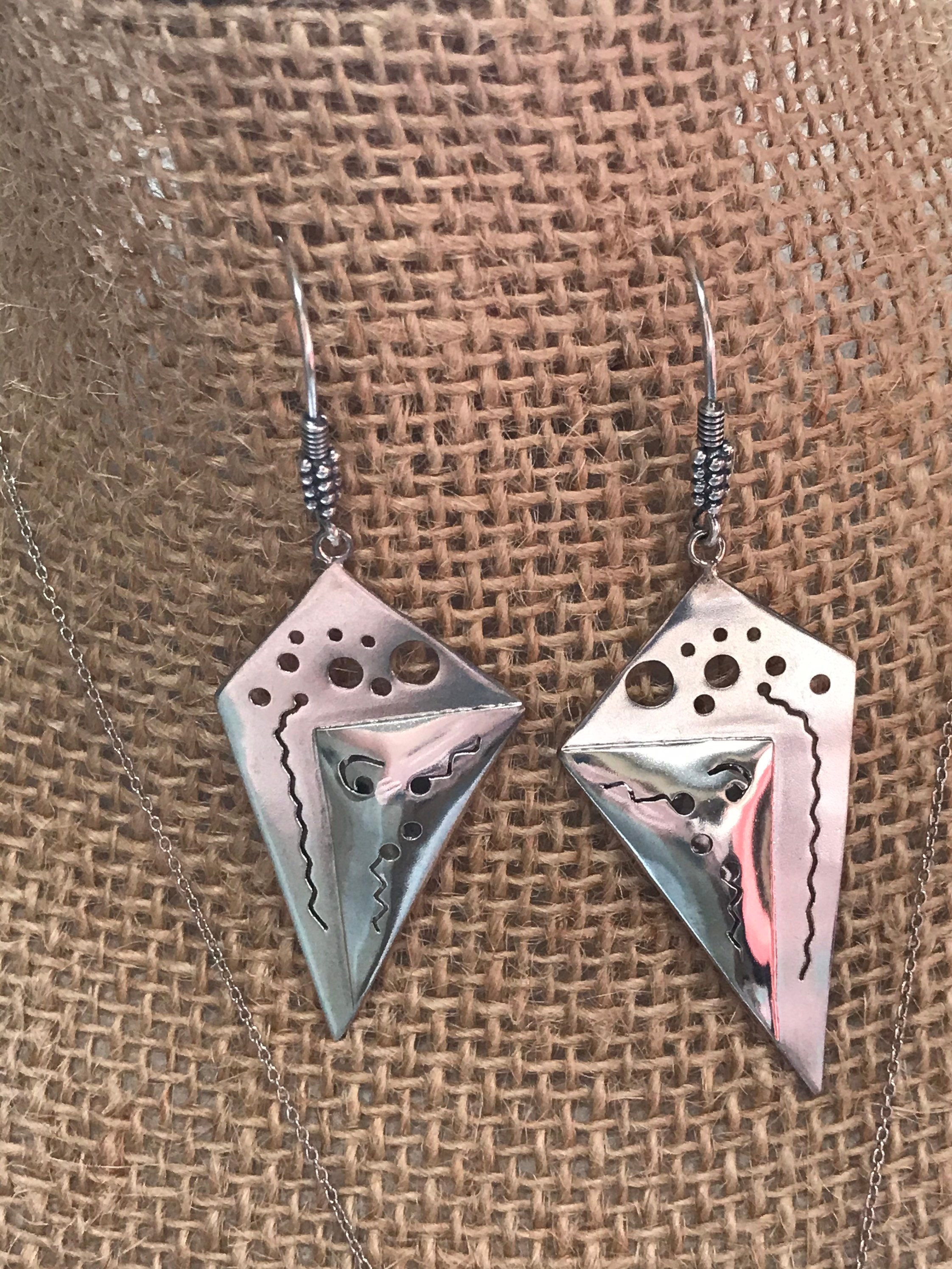 Abstract earrings Funky earrings Abstract Art Earrings Etsy