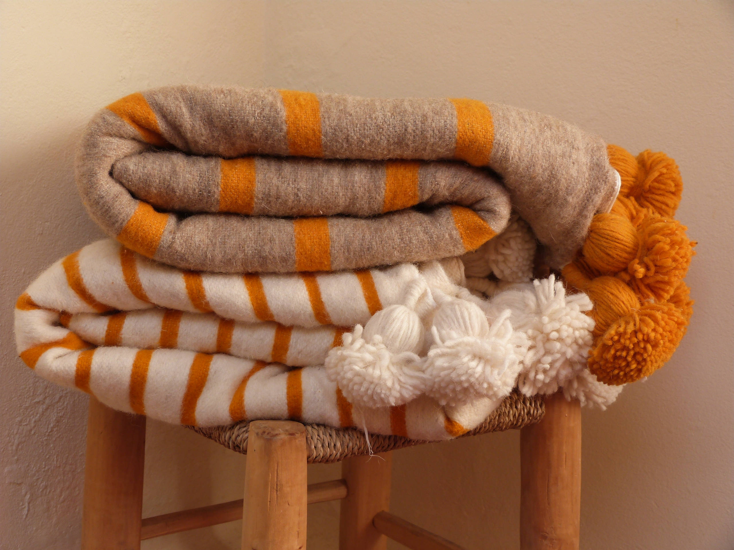 Moroccan Blanket Pom Pom Blanketsbed Spreadmoroccan Throw Etsy