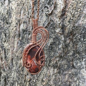 Energy Art Statement Piece Crystal Healing Crazy Lace Agate Copper .925 Silver /& Brass Pendant Wire Wrap Necklace Festival Necklace