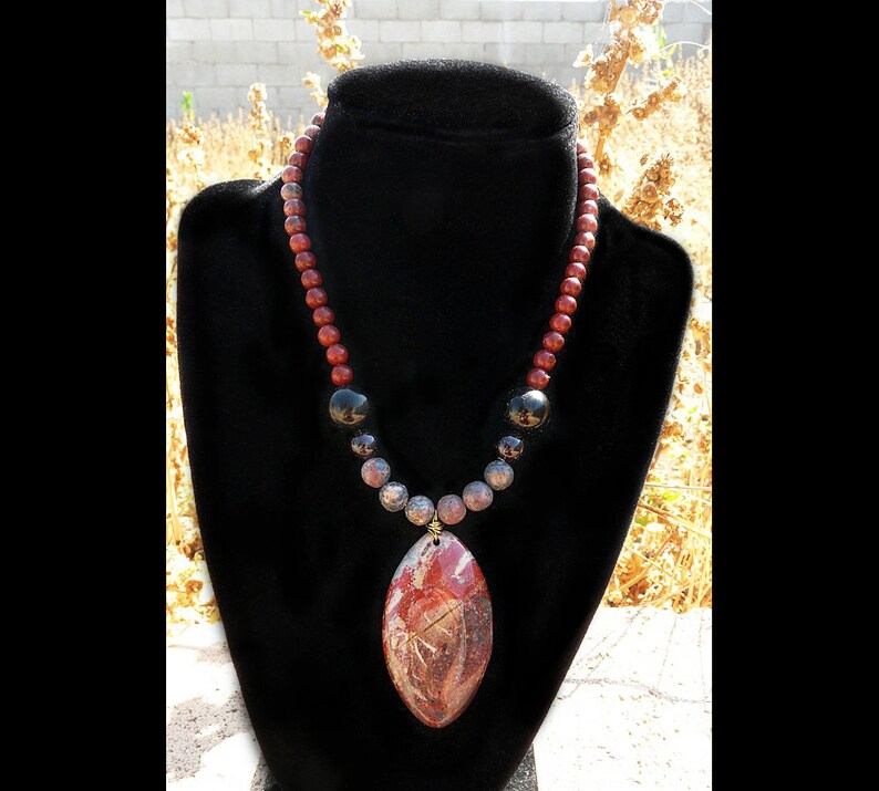 Statement Designer Agate Boho Festive Handmade Natural Rare Gem Stone Nacklace