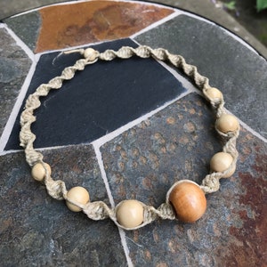 Hemp necklace, beaded hemp necklace, hemp jewelry, hippie necklace, boho bracelet, handmade jewelry, summer jewelry, festival jewelry