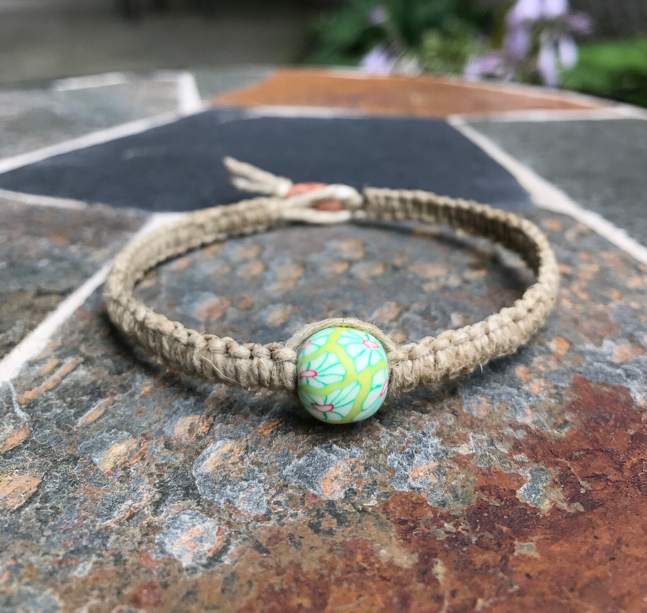 Beaded Hemp Bracelet Etsy