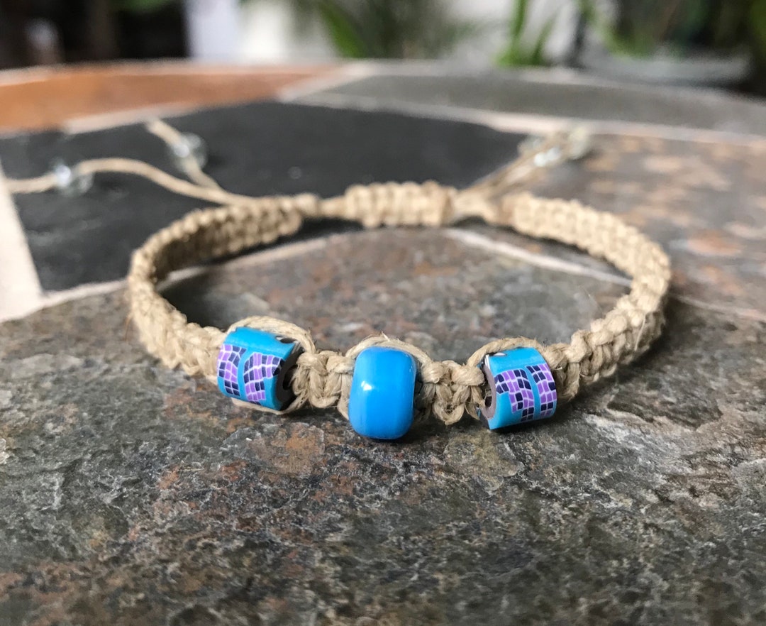 Hemp Anklet Adjustable Hemp Anklet Hemp Jewelry Hippie Etsy