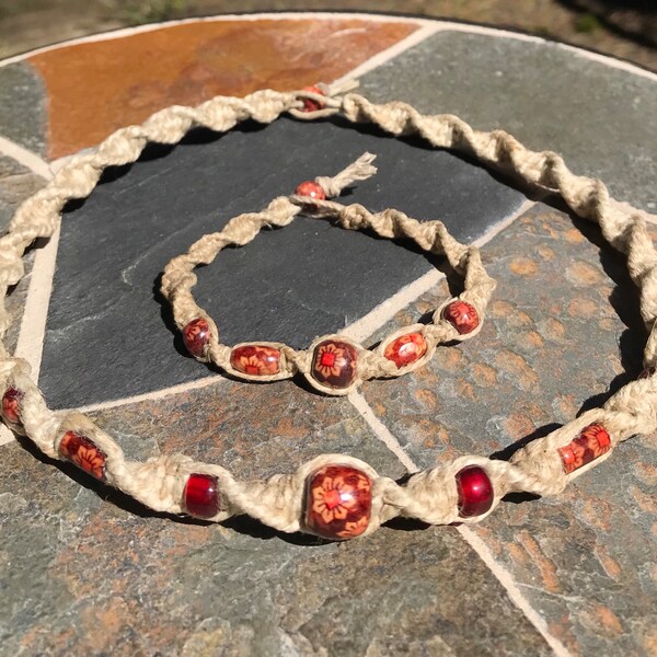 Hemp Jewelry Set Etsy