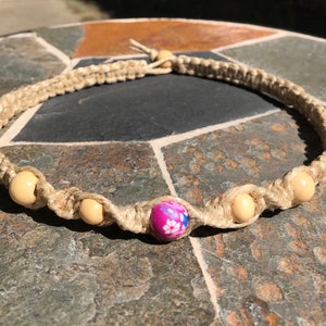 Hemp necklace, beaded hemp necklace, hemp jewelry, hippie necklace, boho bracelet, handmade jewelry, summer jewelry, festival jewelry