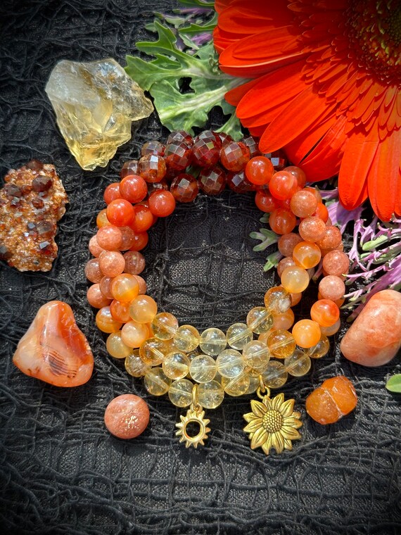Hessonite garnet bracelet deals