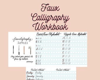 Faux Calligraphy Handlettering Practice Workbook - Digital