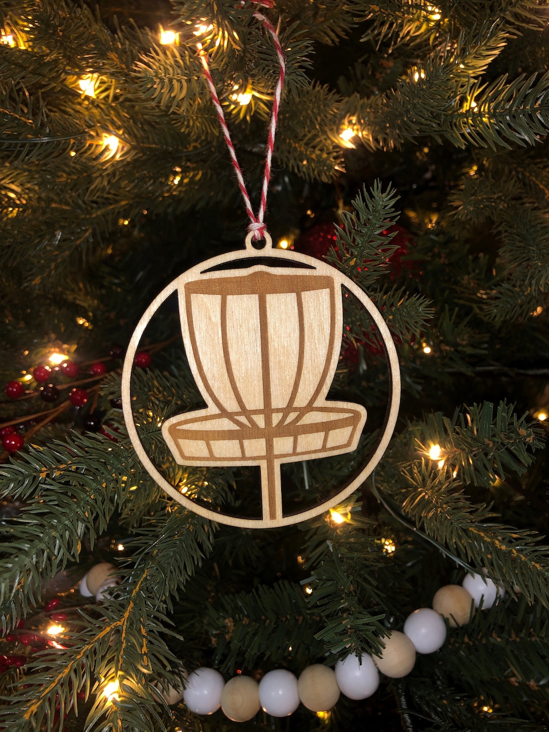 Circular Disc Golf Basket Ornament With Cutouts Etsy