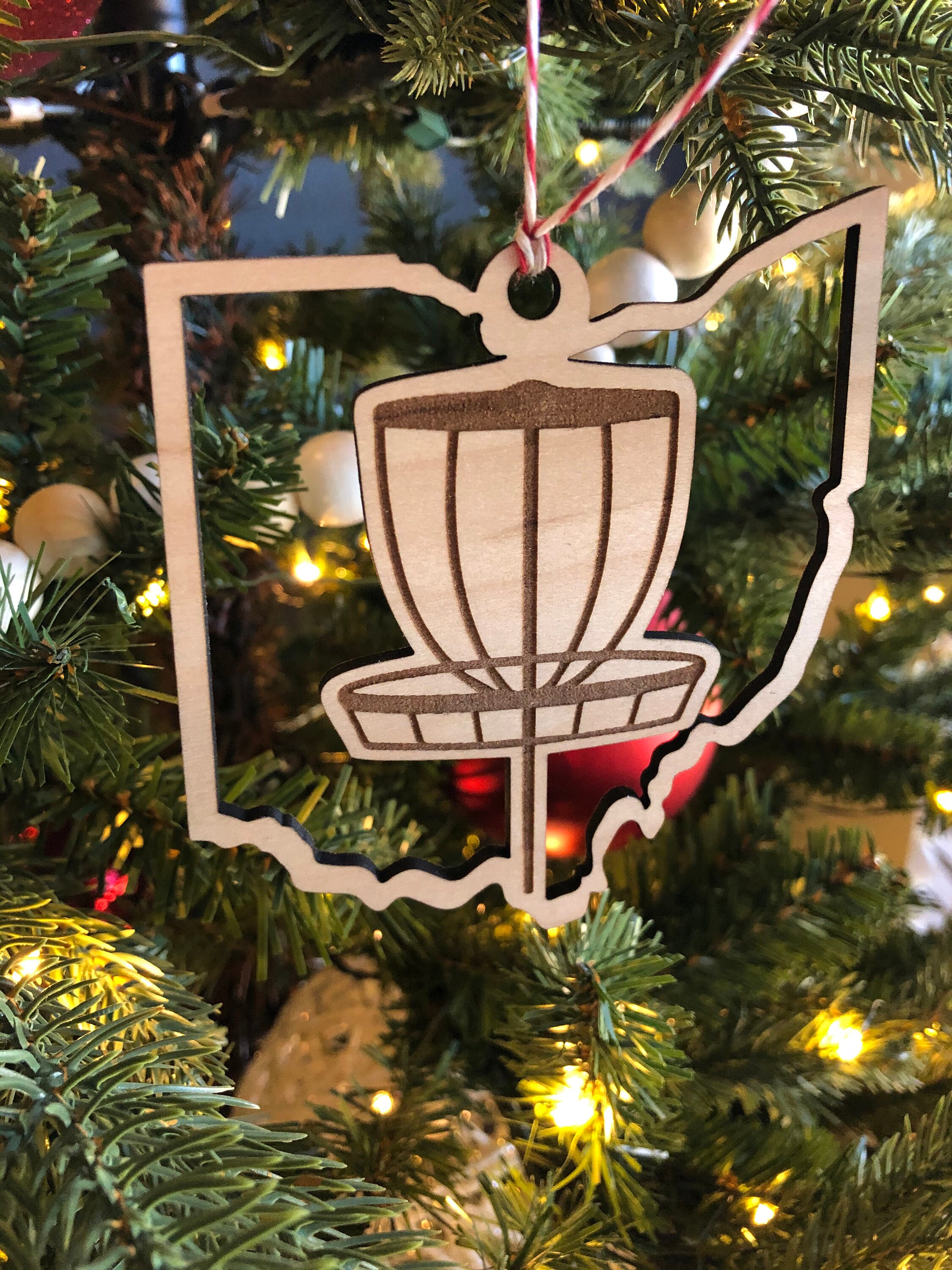 Personalized State Outline with Disc Golf Basket Ornament Etsy