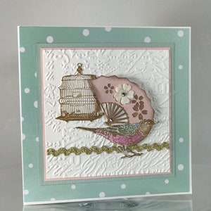 Hübsche rosa Shabby Chic Vogel alle Gelegenheits-Karte