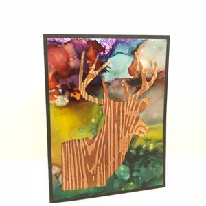 Faux mâle en bois sur fond coloré, magnifique! Carte Keepsake