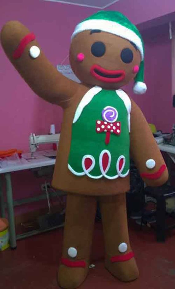Gingerbread Man Mascot Costume Adult Party Costume Christmas Etsy