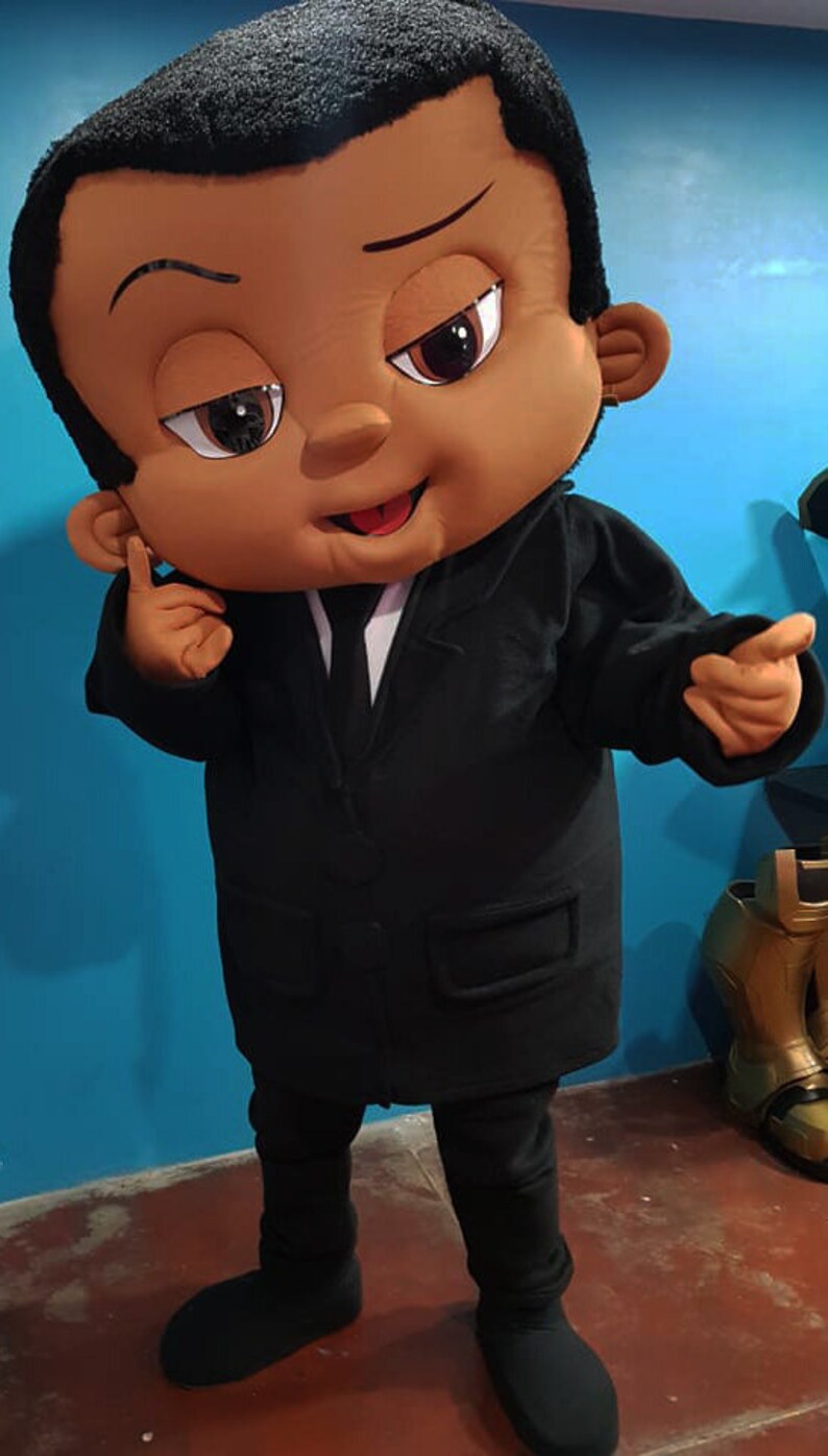 African American Boss Baby Mascot Costume Adult Party Costume Etsy