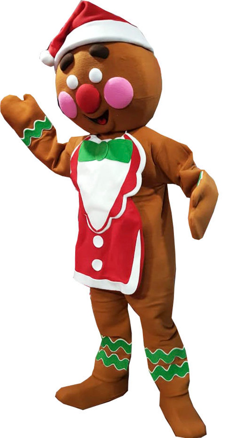 Gingerbread Man Mascot Costume Adult Party Costume Christmas Etsy