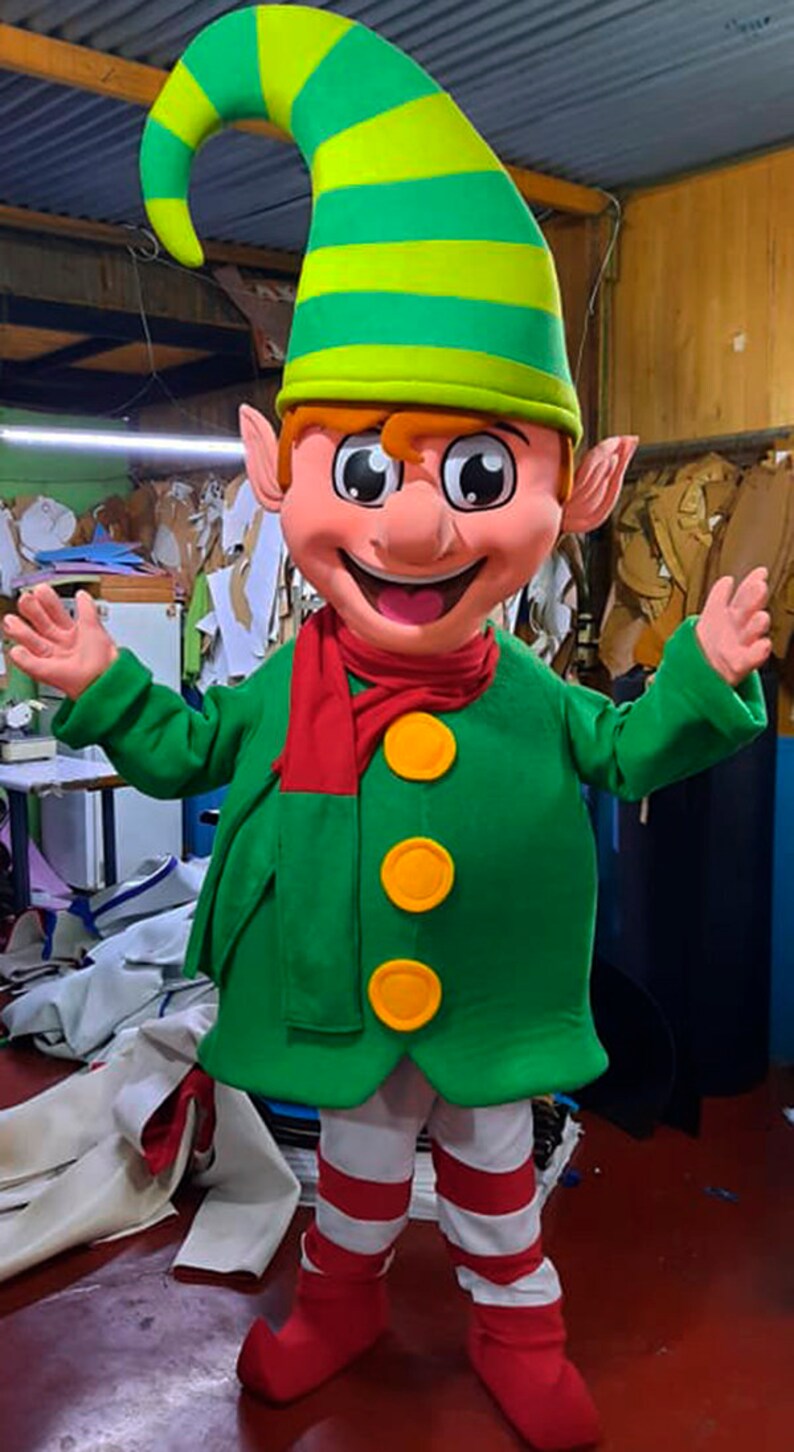 Christmas Elf Mascot Costume Adult Christmas Costume For Sale Etsy