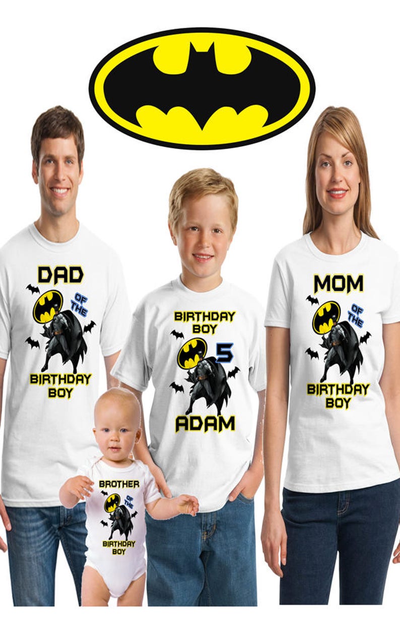 Batman Matching Shirts Personalized Batman Birthday Shirt Batman Dark Knight Rises Batman Themed Birthday Shirt