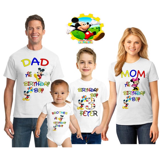 Personalize Custom Mickey Mouse 1st Birthday T Shirt Party Gift with Baby Name
