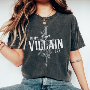 Comfort Colors® In My Villain Era Shirt, Halloween Shirt, Entering My Villain Era Shirt, Whimsigoth Halloween Shirt, Whimsical Tee, Goth Tee