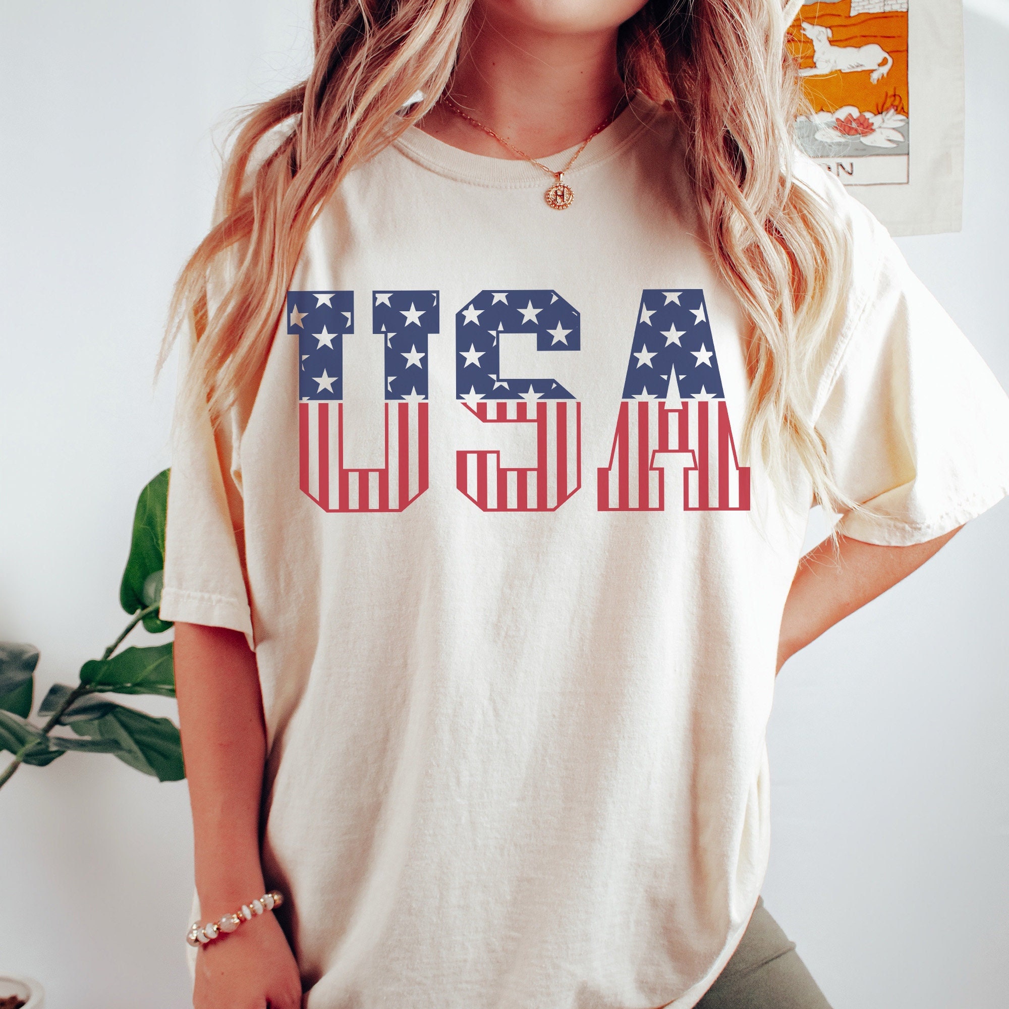 Comfort Colors® USA Shirt Fourth of July Shirt Stars and - Etsy