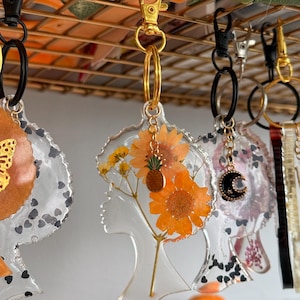 Flourish & Bloom Resin Gold Keychain