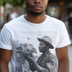 Black Men Farm Shirt - Vintage Style Photo - Plant Lover - Garden Life - African American - Southern Man - Agricultural Tee - Old School