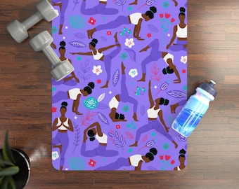 Afro Girl Yoga Poses Yoga Mat: Meditation Pilates Style
