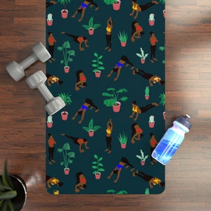 Black Women Yoga Mat: Afro Girls Fitness - Anti-Slip Rubber