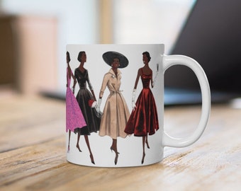 Vintage Fashion Mug - 1950s Fashion - African American Fashion - Black Fashionistas - Black History - Black Women Matter - Afrocentric Mugs