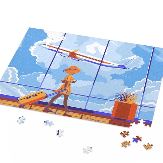 Black Woman Travel Jigsaw Puzzle | Melanin Wanderlust & Airport Art