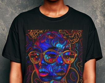 Trippy Psychedelic T-Shirt | Neon Doodle Style, Gemini Vibes Tee, Unisex Shirt